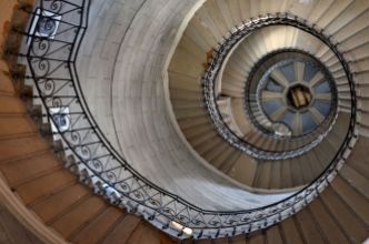 Spiral staircase inside one of the towers, Basilique Notre-Dame de Fourvière (Lyon) © Alison Jordan